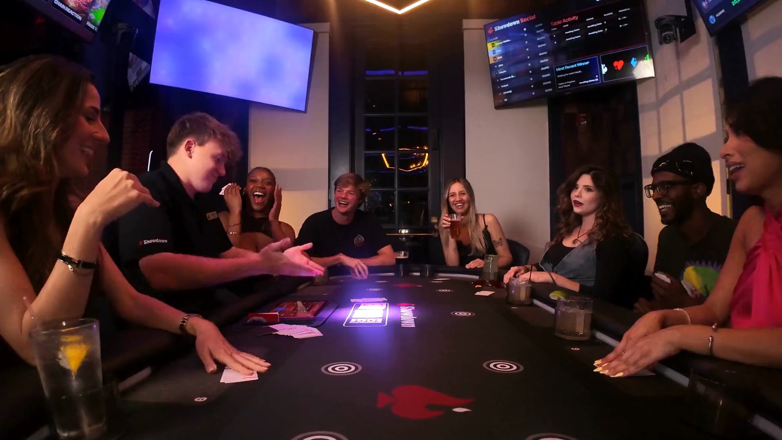 Players and a host enjoying a game at Showdown Social